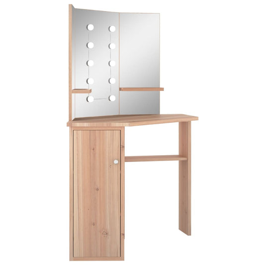 Corner Dressing Table With Led 111X54X141.5 Cm