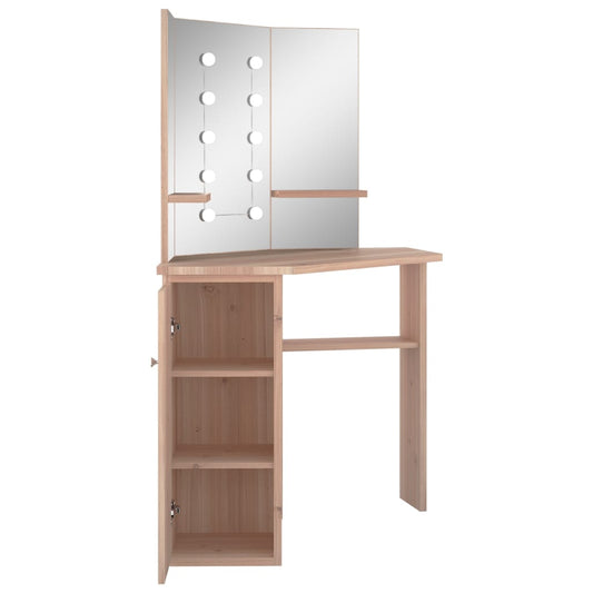 Corner Dressing Table With Led 111X54X141.5 Cm