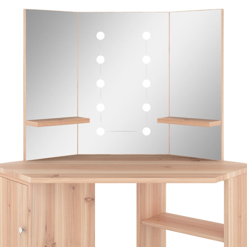 Corner Dressing Table With Led 111X54X141.5 Cm