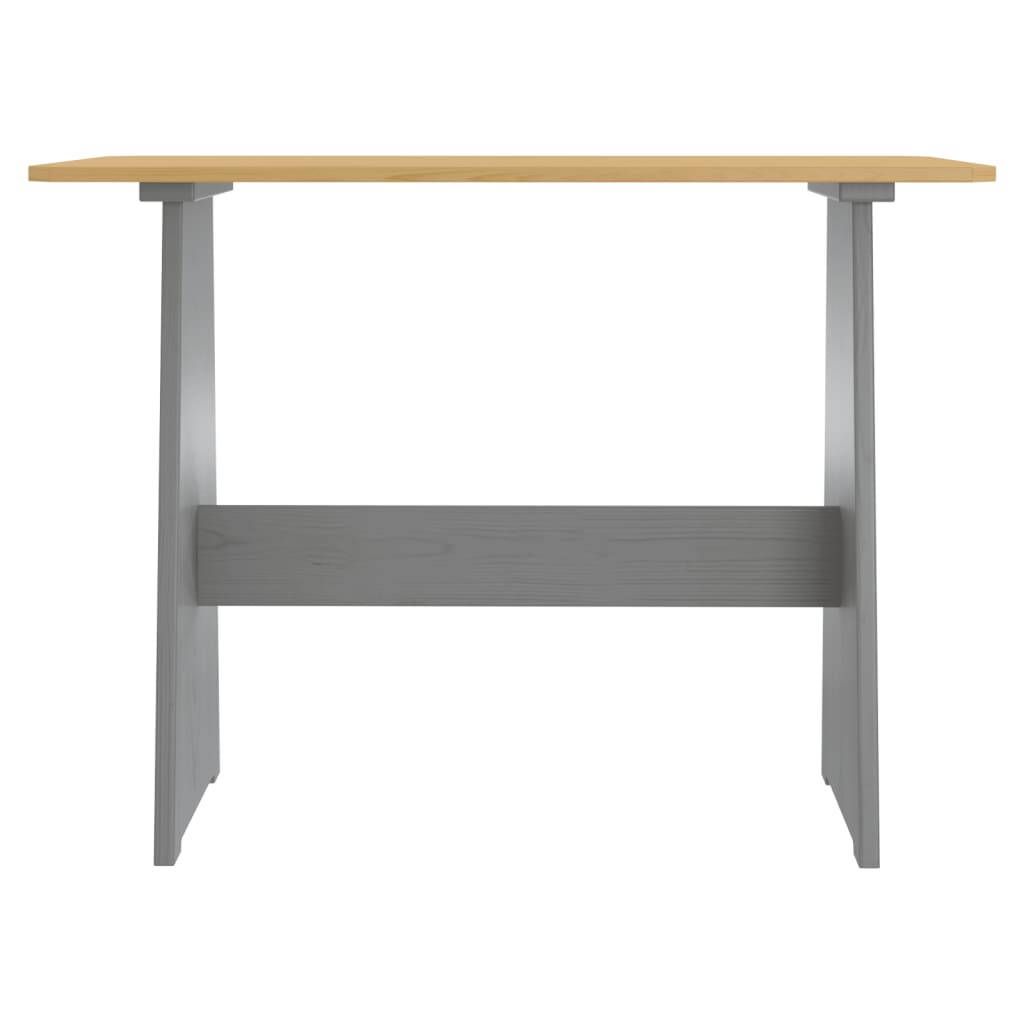 Dining Table with Bench REINE Honey Brown&Grey Solid Wood Pine