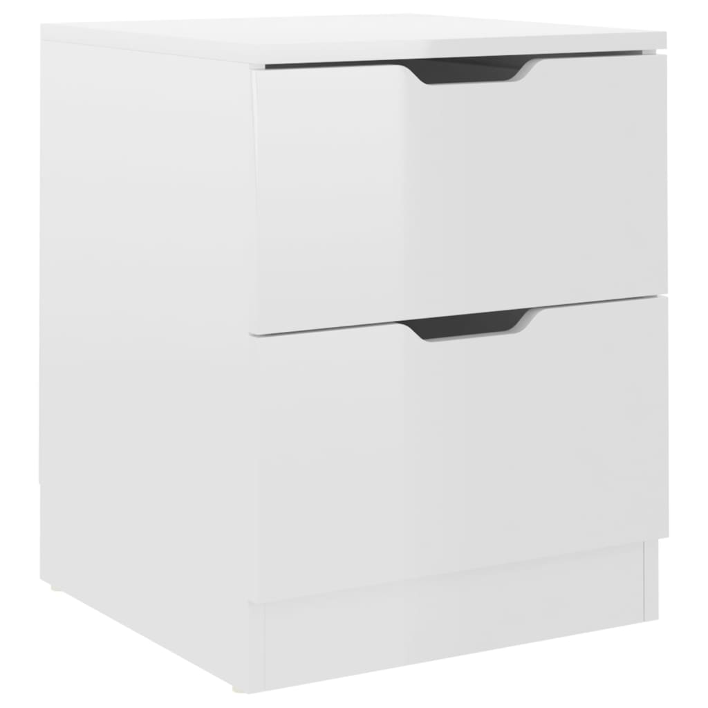 Bedside Cabinets 2 pcs High Gloss White 40x40x50 cm Engineered Wood