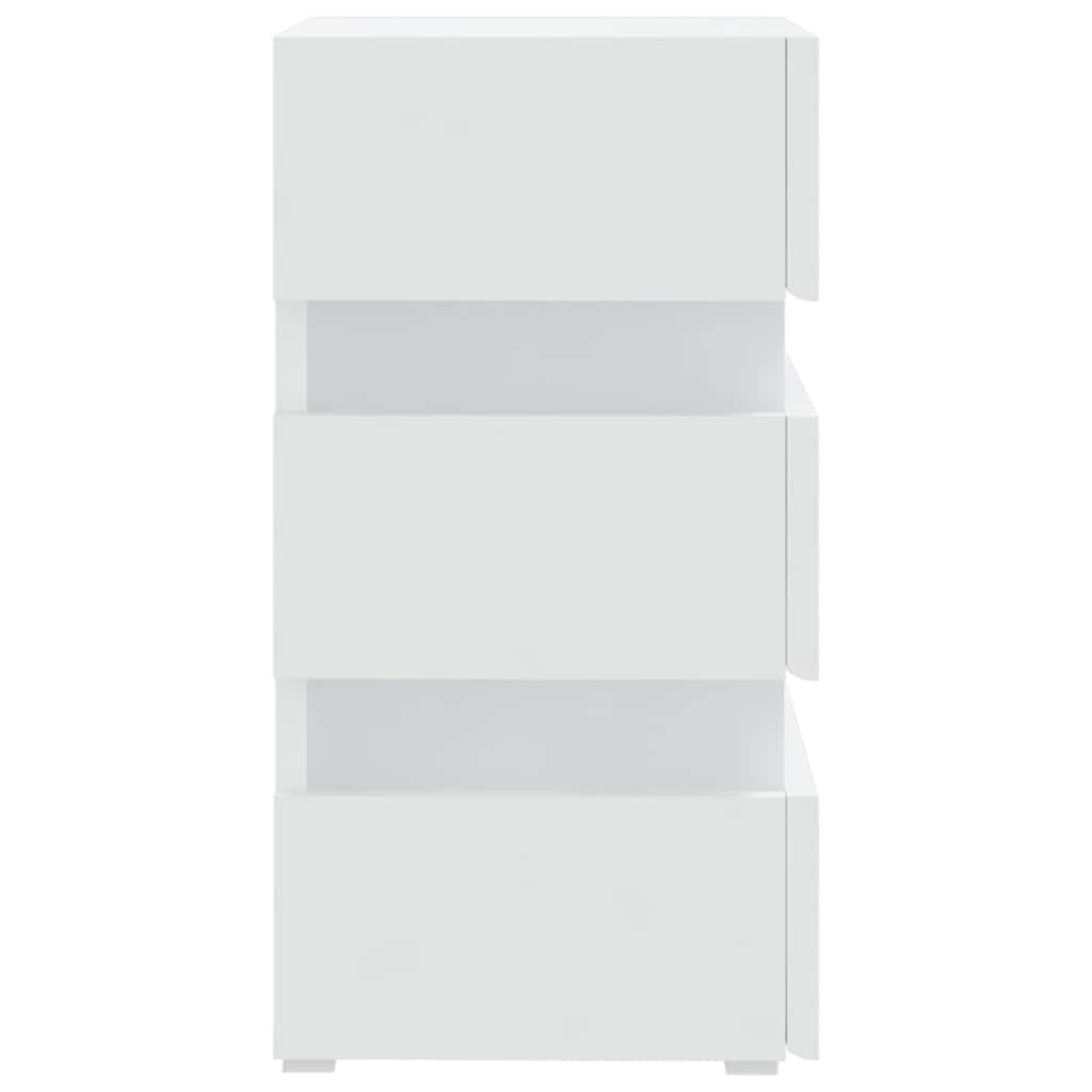 LED Bedside Cabinet White 45x35x67 cm Engineered Wood