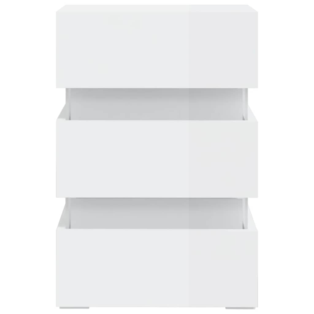 LED Bedside Cabinet High Gloss White 45x35x67 cm Engineered Wood