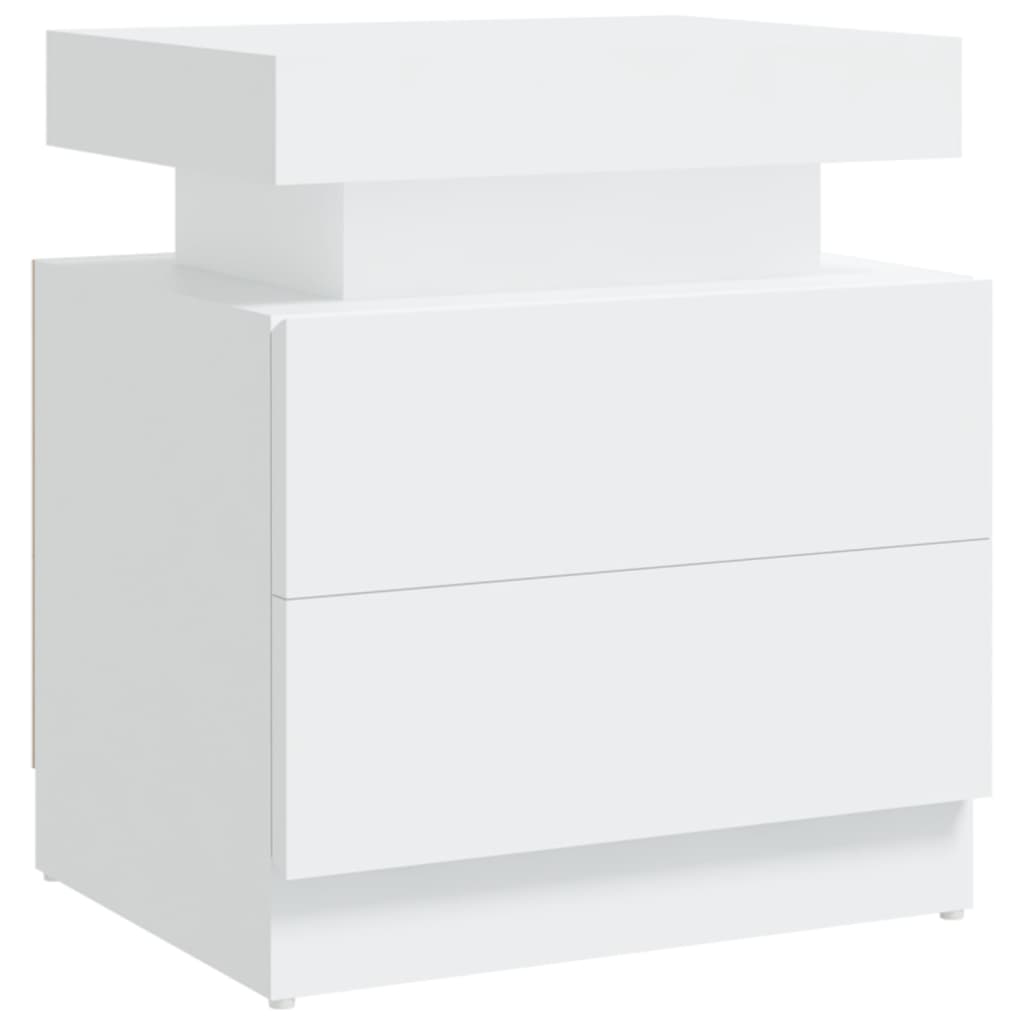 Bedside Cabinet White 45x35x52 cm Engineered Wood