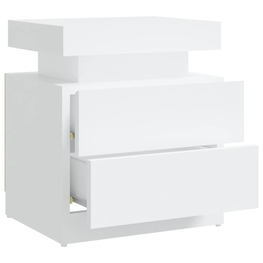 Bedside Cabinet White 45x35x52 cm Engineered Wood