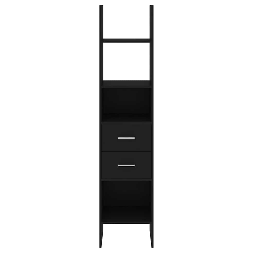 Book Cabinet Black 40x35x180 cm Engineered Wood