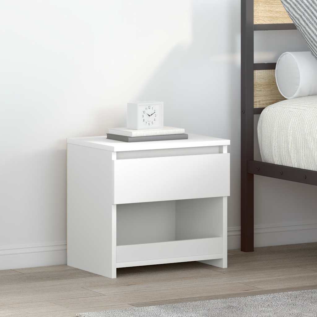Bedside Cabinet White 40x30x39 cm Engineered Wood