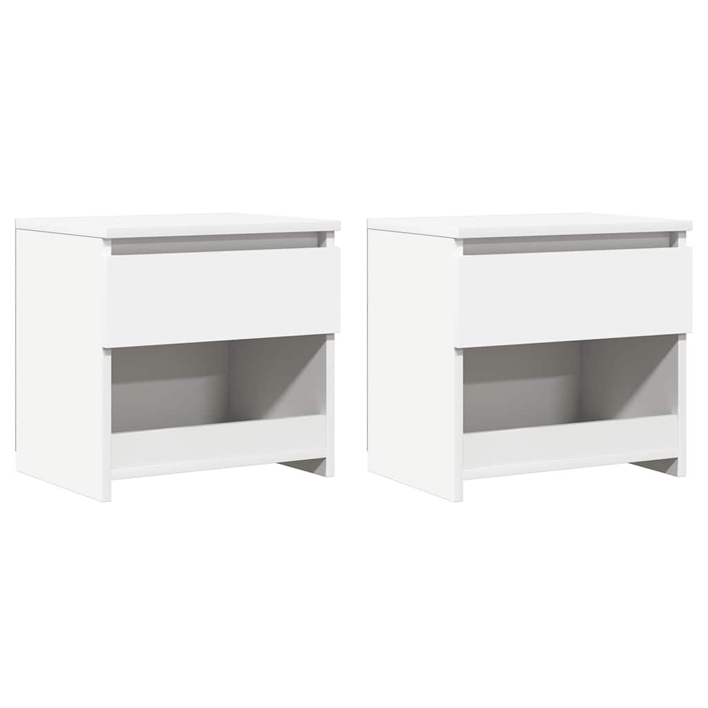 Bedside Cabinets 2 pcs White 40x30x39 cm Engineered Wood