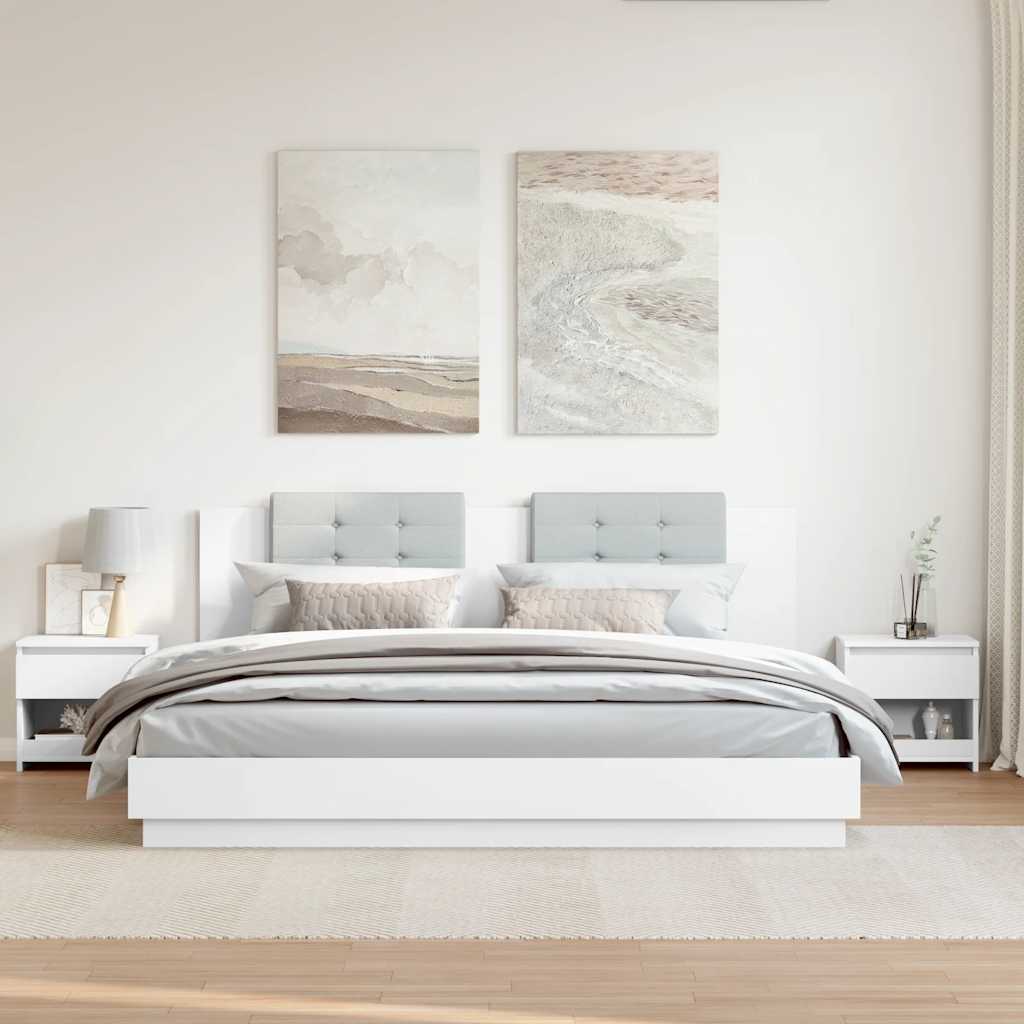 Bedside Cabinets 2 pcs White 40x30x39 cm Engineered Wood