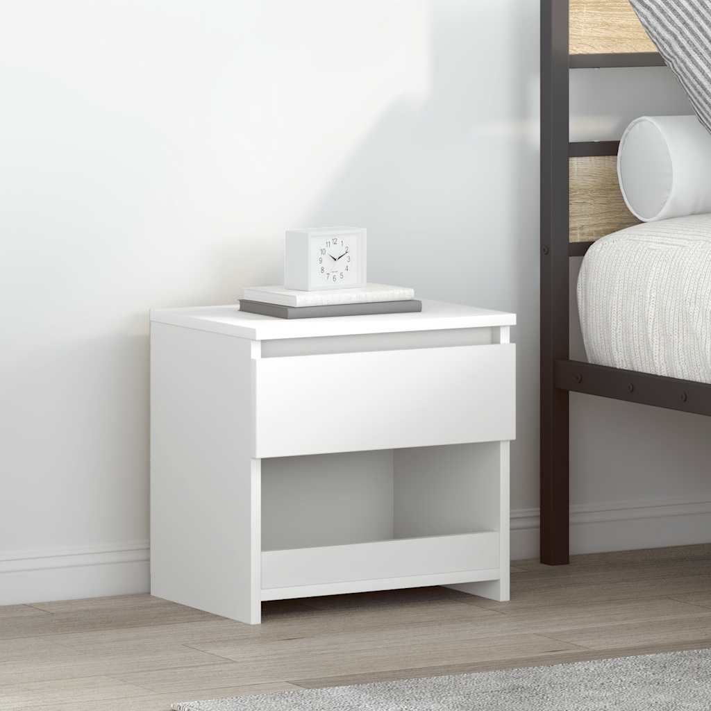 Bedside Cabinets 2 pcs White 40x30x39 cm Engineered Wood