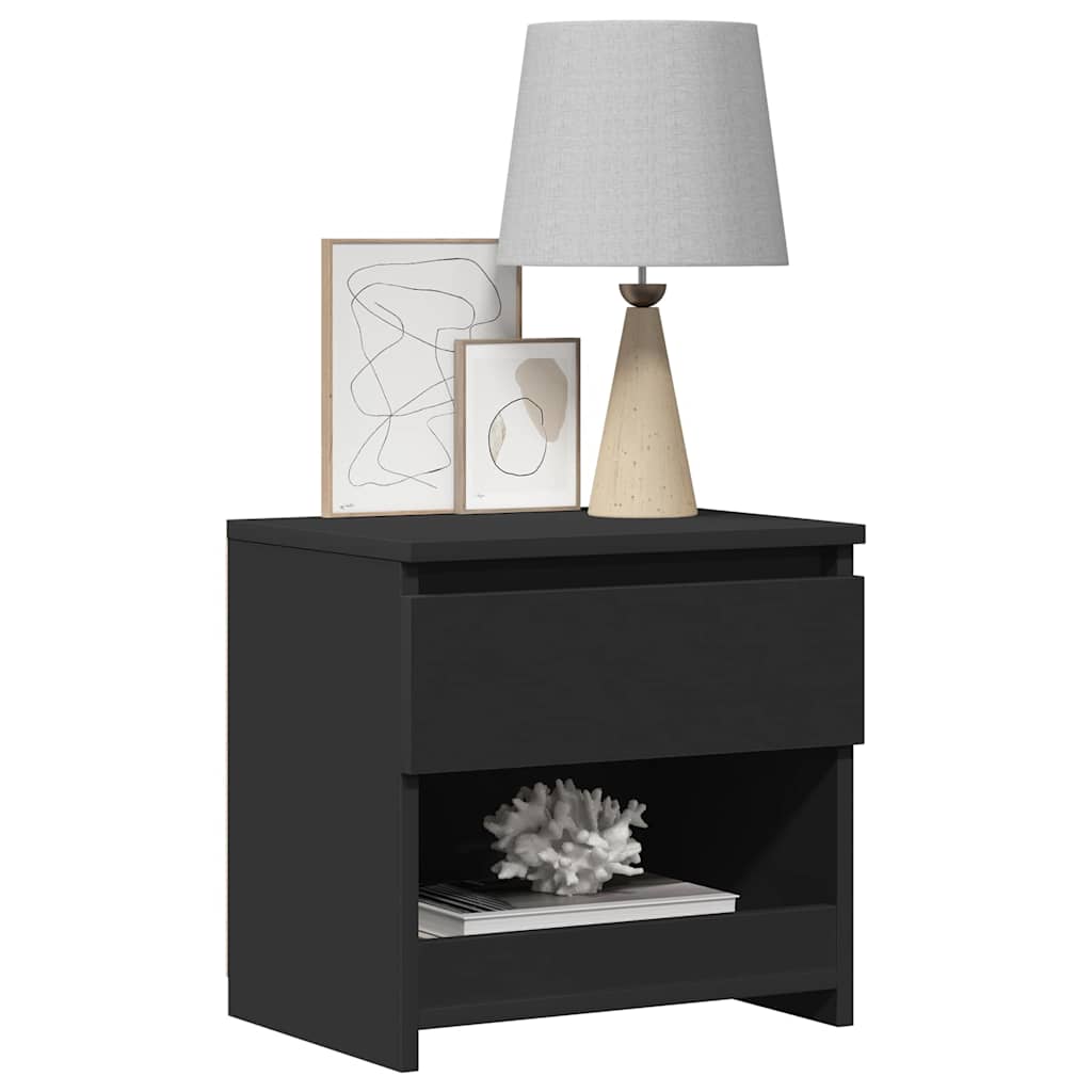 Bedside Cabinet Black 40x30x39 cm Engineered Wood