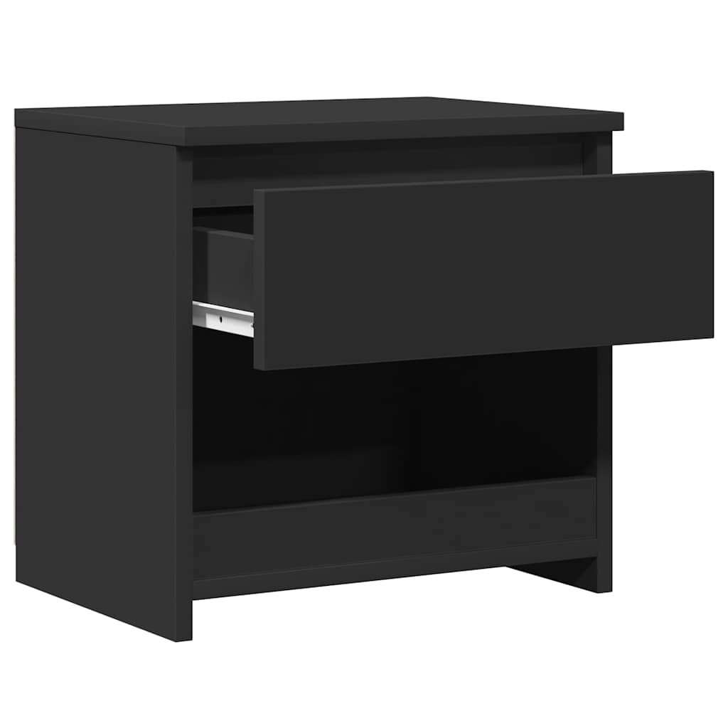 Bedside Cabinet Black 40x30x39 cm Engineered Wood