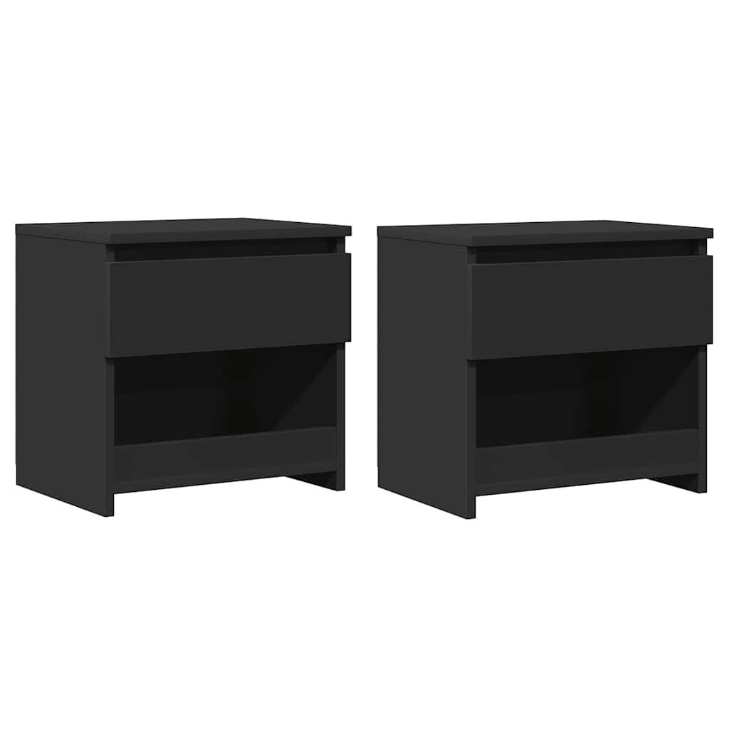 Bedside Cabinets 2 pcs Black 40x30x39 cm Engineered Wood