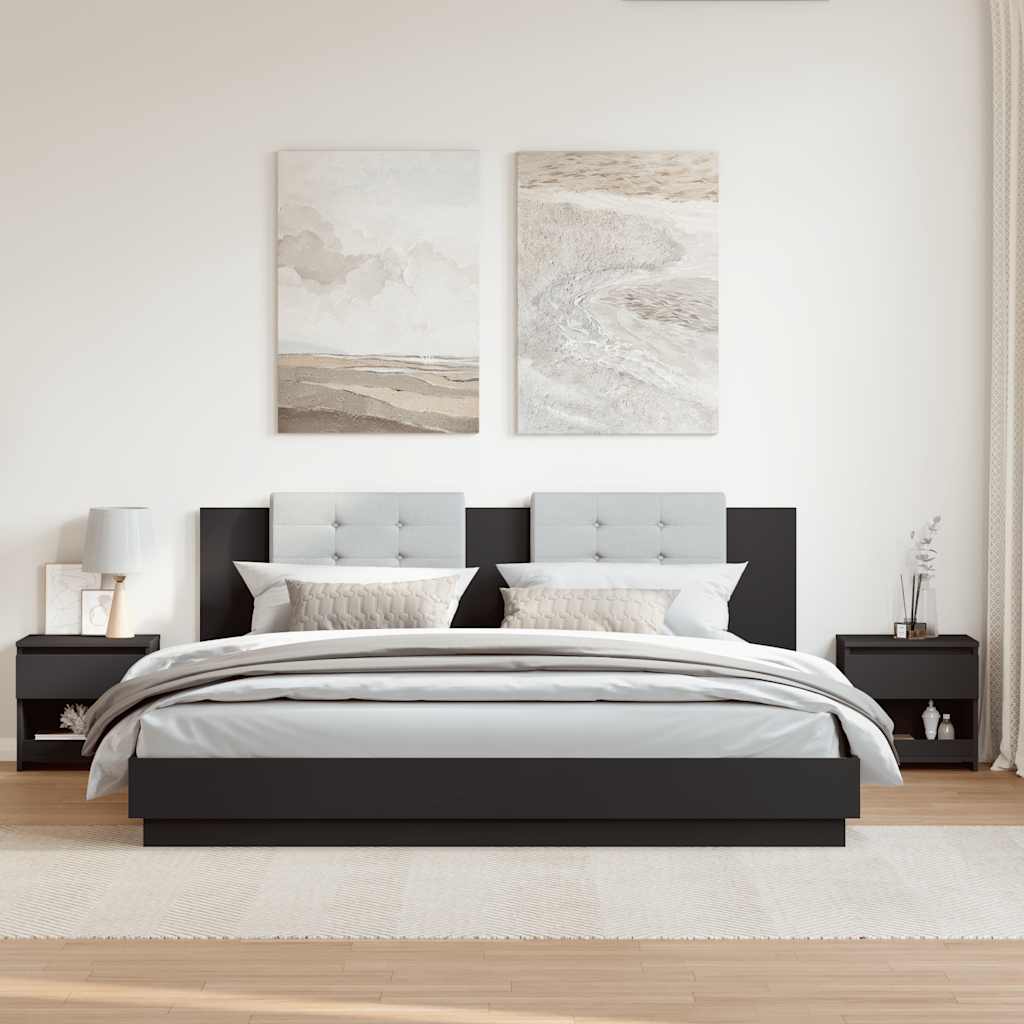 Bedside Cabinets 2 pcs Black 40x30x39 cm Engineered Wood