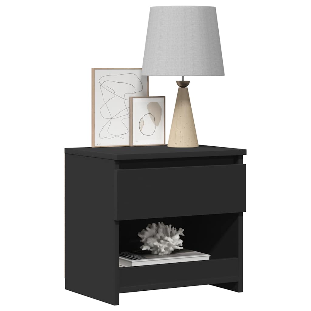Bedside Cabinets 2 pcs Black 40x30x39 cm Engineered Wood