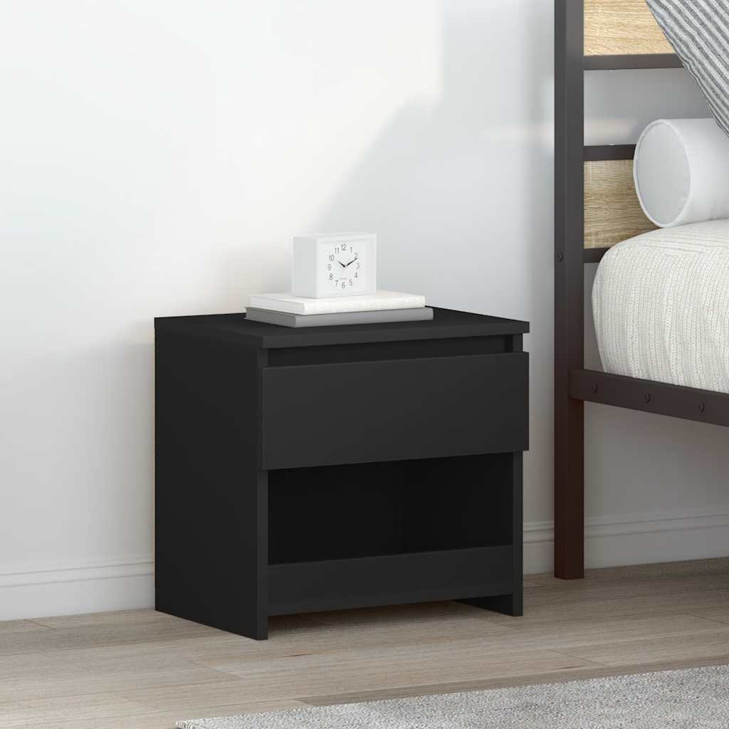 Bedside Cabinets 2 pcs Black 40x30x39 cm Engineered Wood