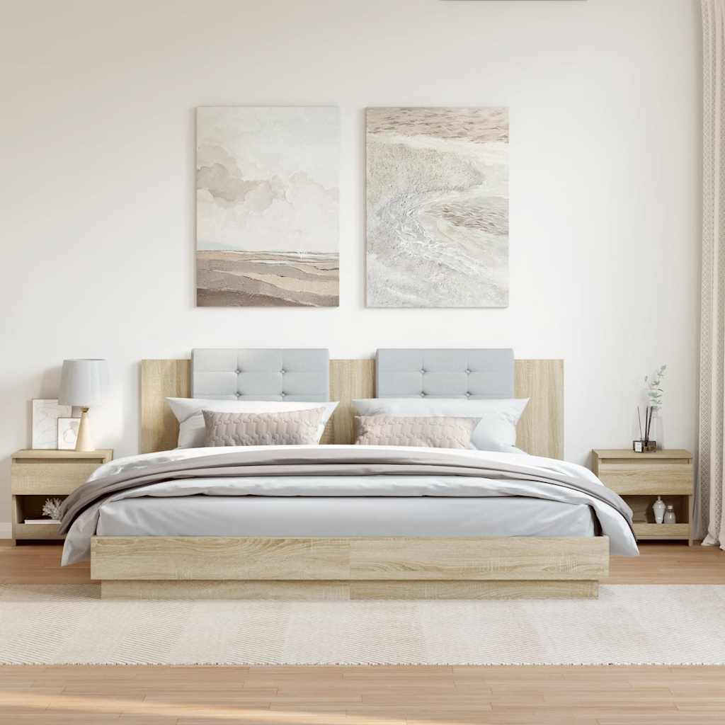 Bedside Cabinets 2 pcs Sonoma Oak 40x30x39 cm Engineered Wood