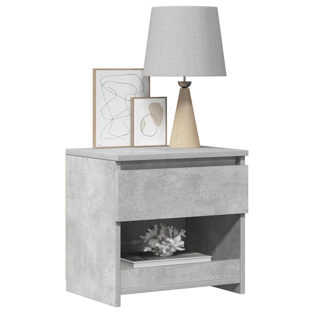 Bedside Cabinet Concrete Grey 40x30x39 cm Engineered Wood