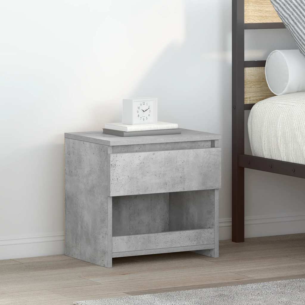 Bedside Cabinet Concrete Grey 40x30x39 cm Engineered Wood