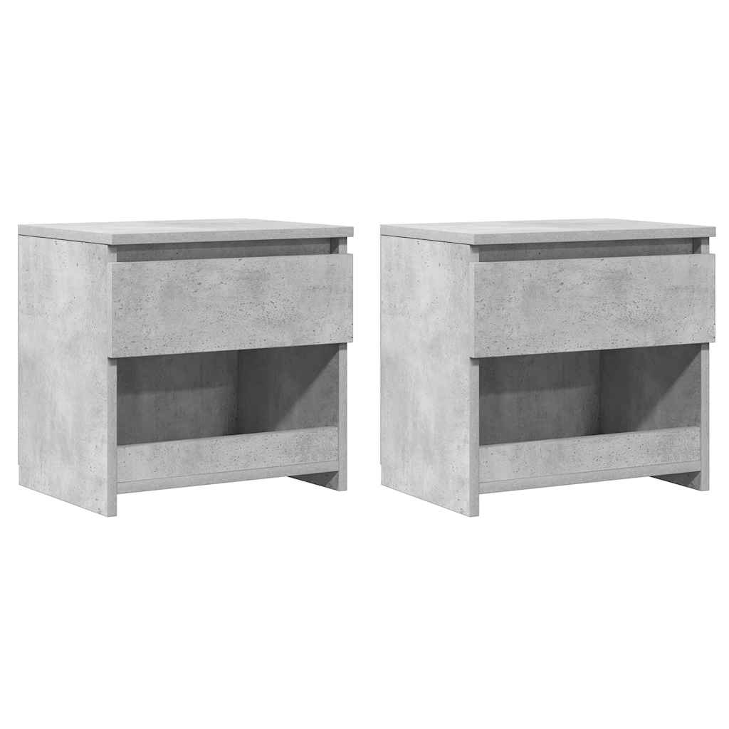 Bedside Cabinets 2 pcs Concrete Grey 40x30x39 cm Engineered Wood