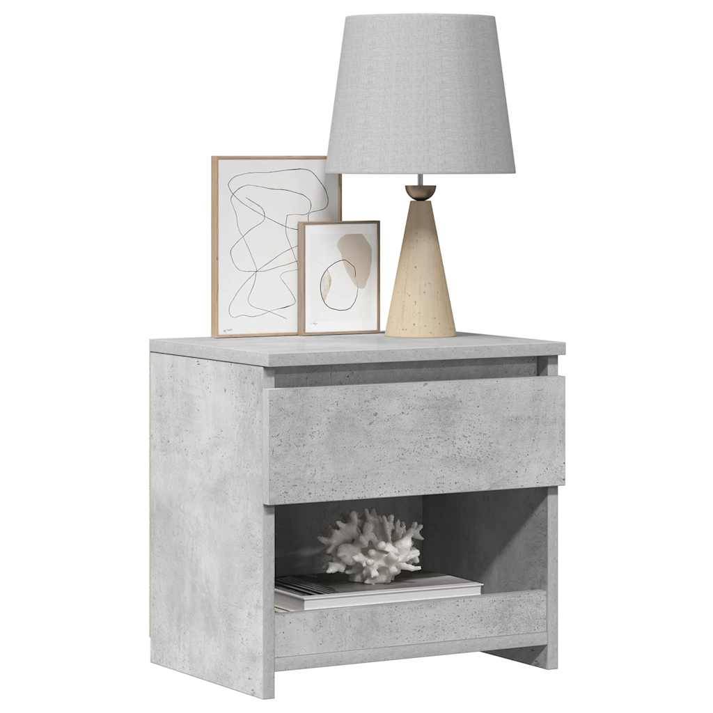 Bedside Cabinets 2 pcs Concrete Grey 40x30x39 cm Engineered Wood