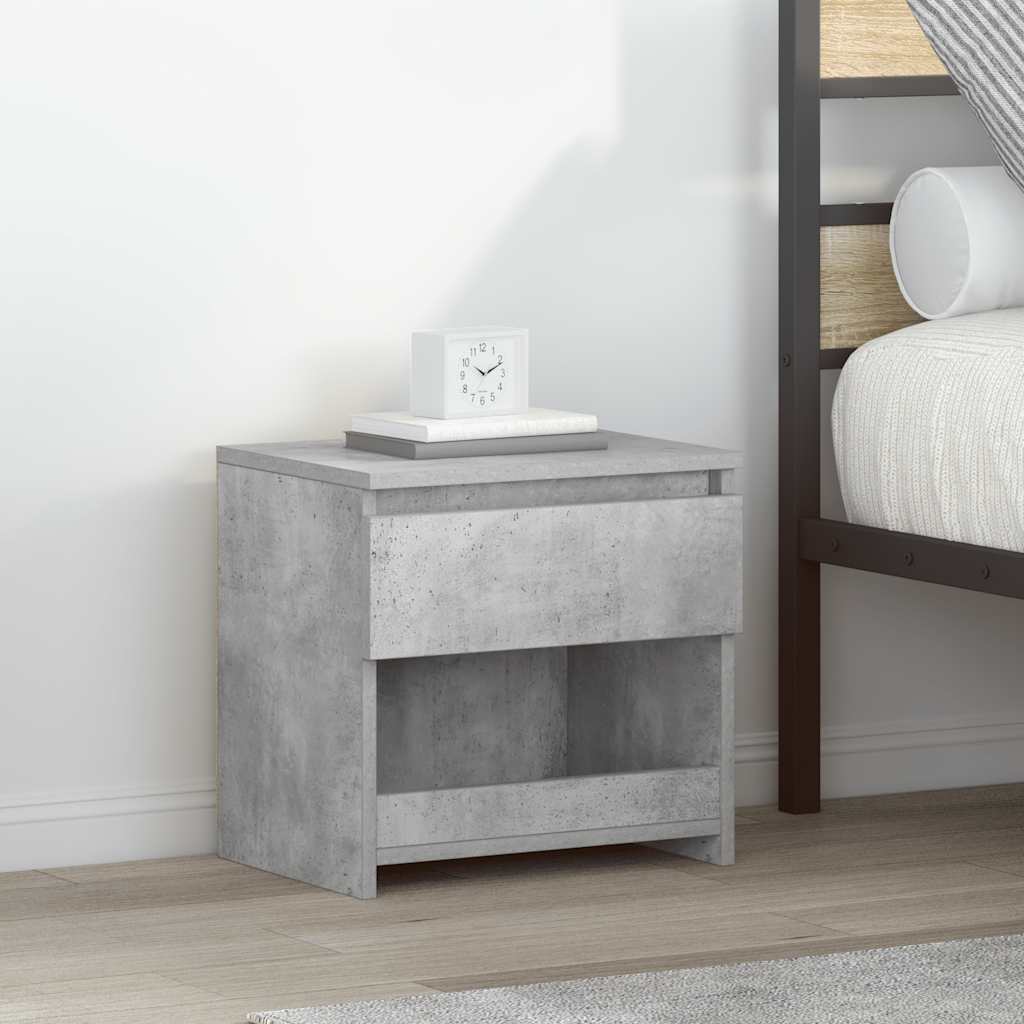 Bedside Cabinets 2 pcs Concrete Grey 40x30x39 cm Engineered Wood