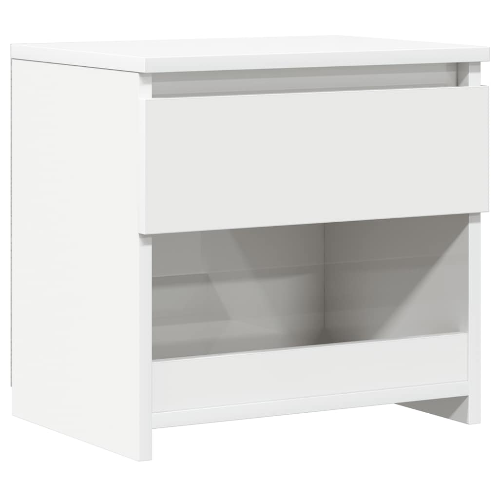 Bedside Cabinet High Gloss White 40x30x39 cm Engineered Wood