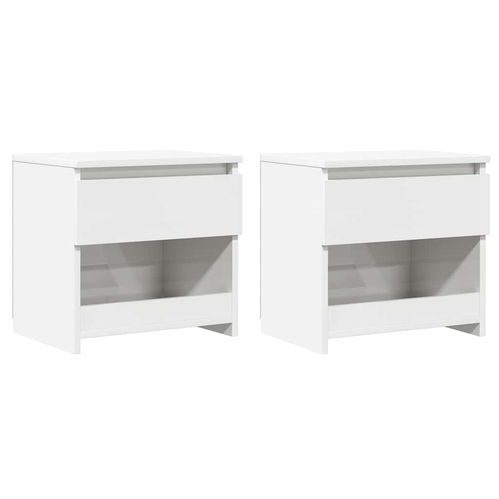 Bedside Cabinets 2 pcs High Gloss White 40x30x39 cm Engineered Wood