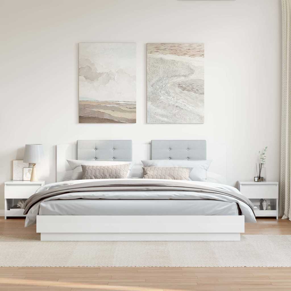 Bedside Cabinets 2 pcs High Gloss White 40x30x39 cm Engineered Wood