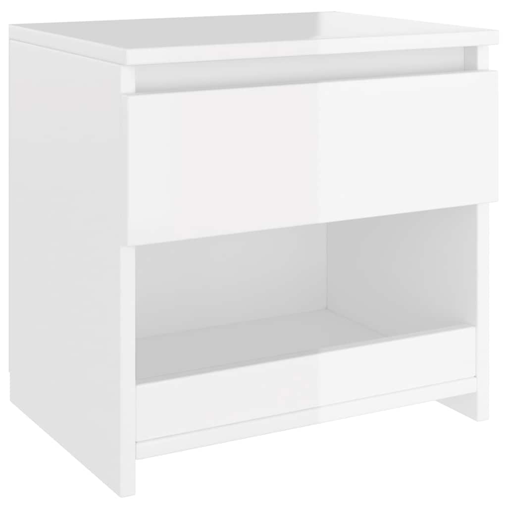 Bedside Cabinets 2 pcs High Gloss White 40x30x39 cm Engineered Wood
