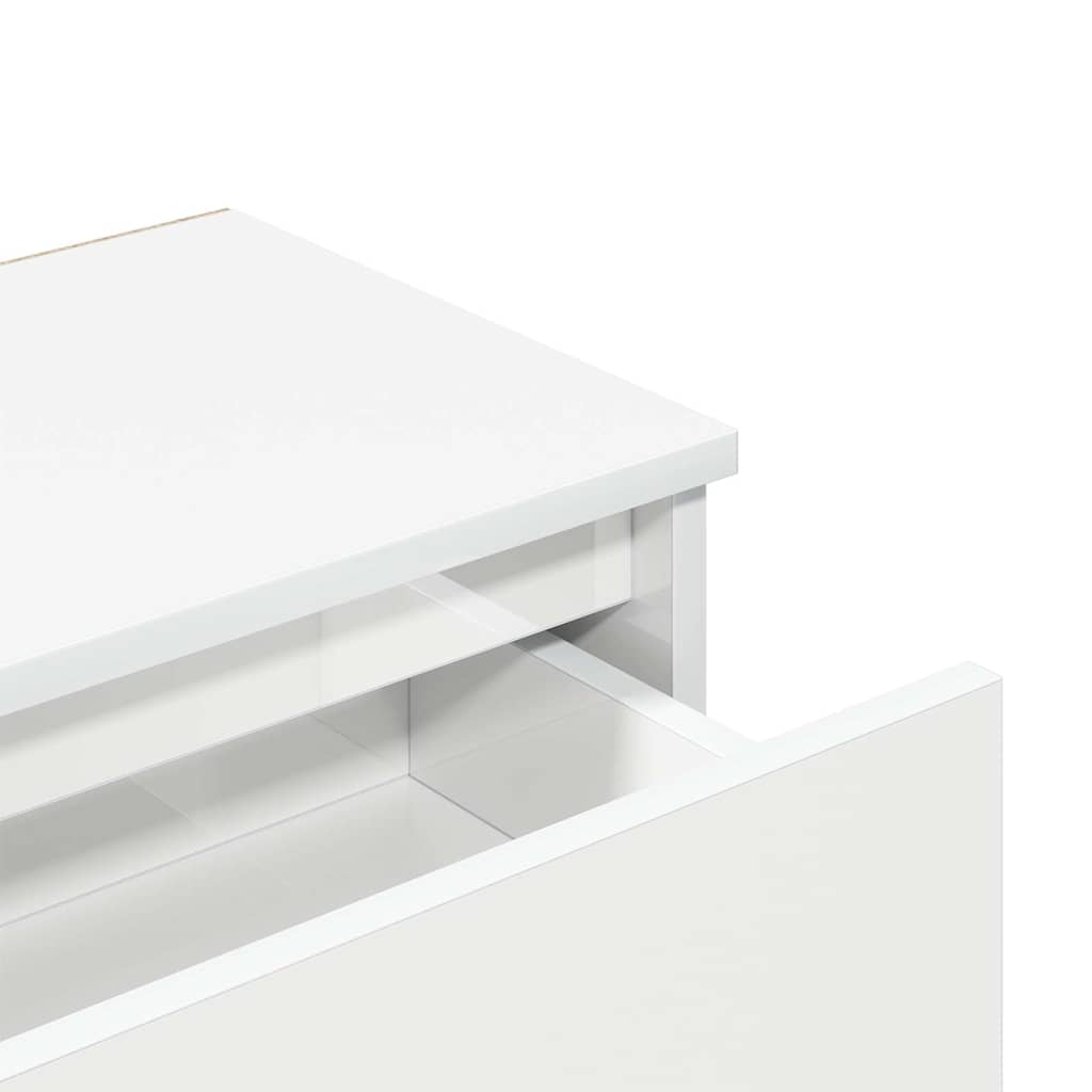 Bedside Cabinets 2 pcs High Gloss White 40x30x39 cm Engineered Wood