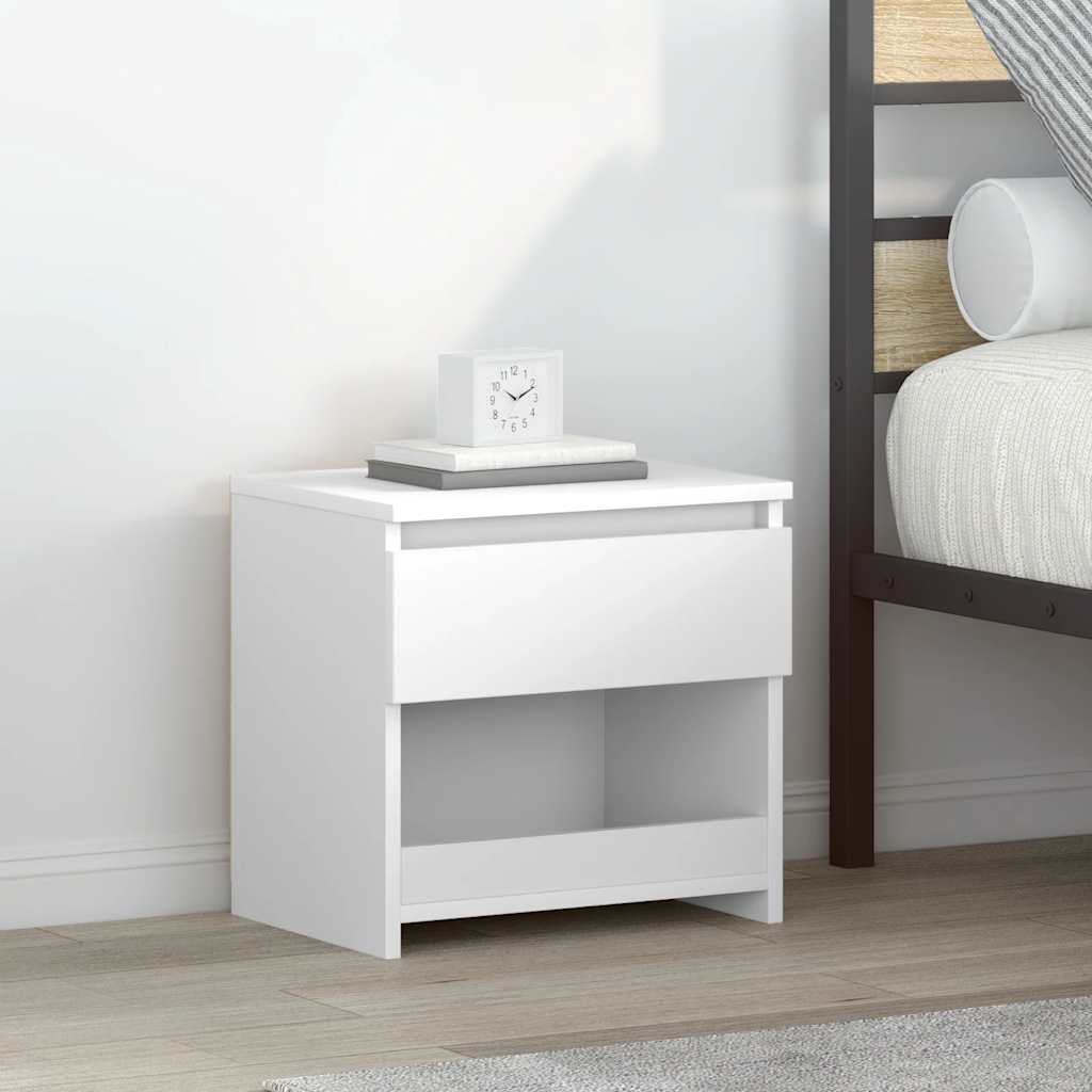 Bedside Cabinets 2 pcs High Gloss White 40x30x39 cm Engineered Wood