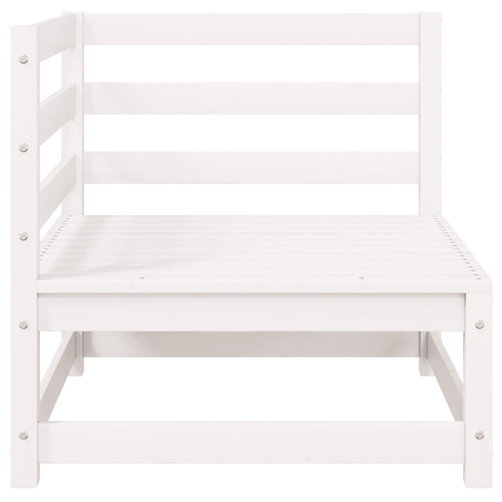 Garden Corner Sofa White Solid Wood Pine