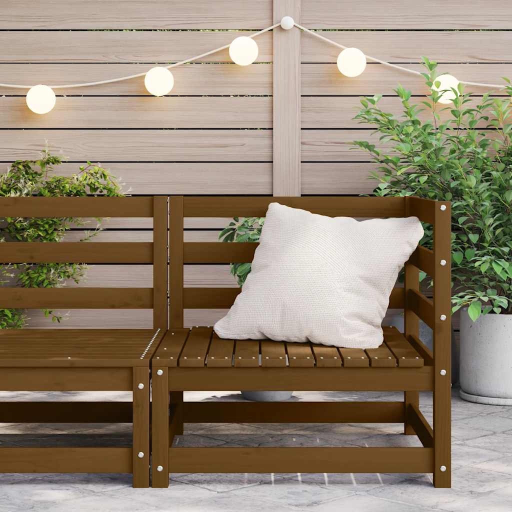 Garden Corner Sofa Honey Brown Solid Wood Pine