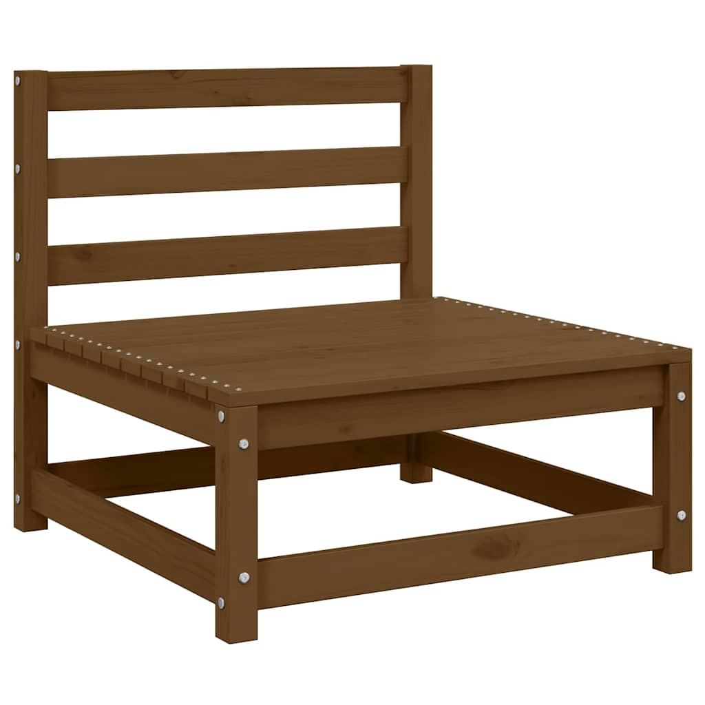 Garden Middle Sofa Honey Brown Solid Wood Pine