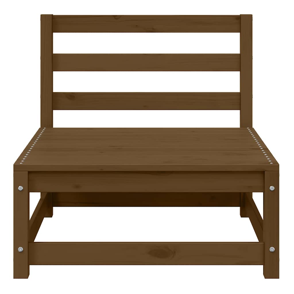 Garden Middle Sofa Honey Brown Solid Wood Pine