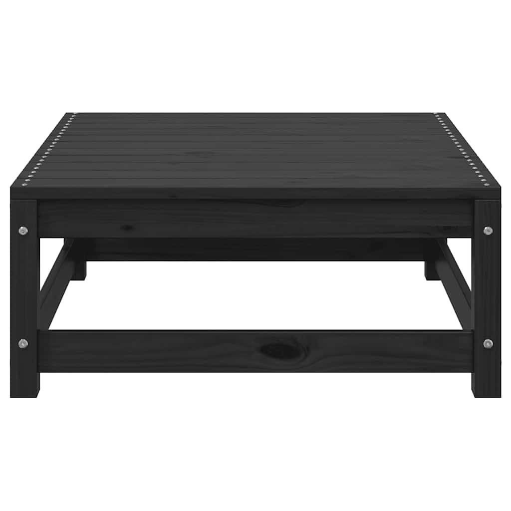 Garden Footstool 70x70x30 cm Black Solid Wood Pine