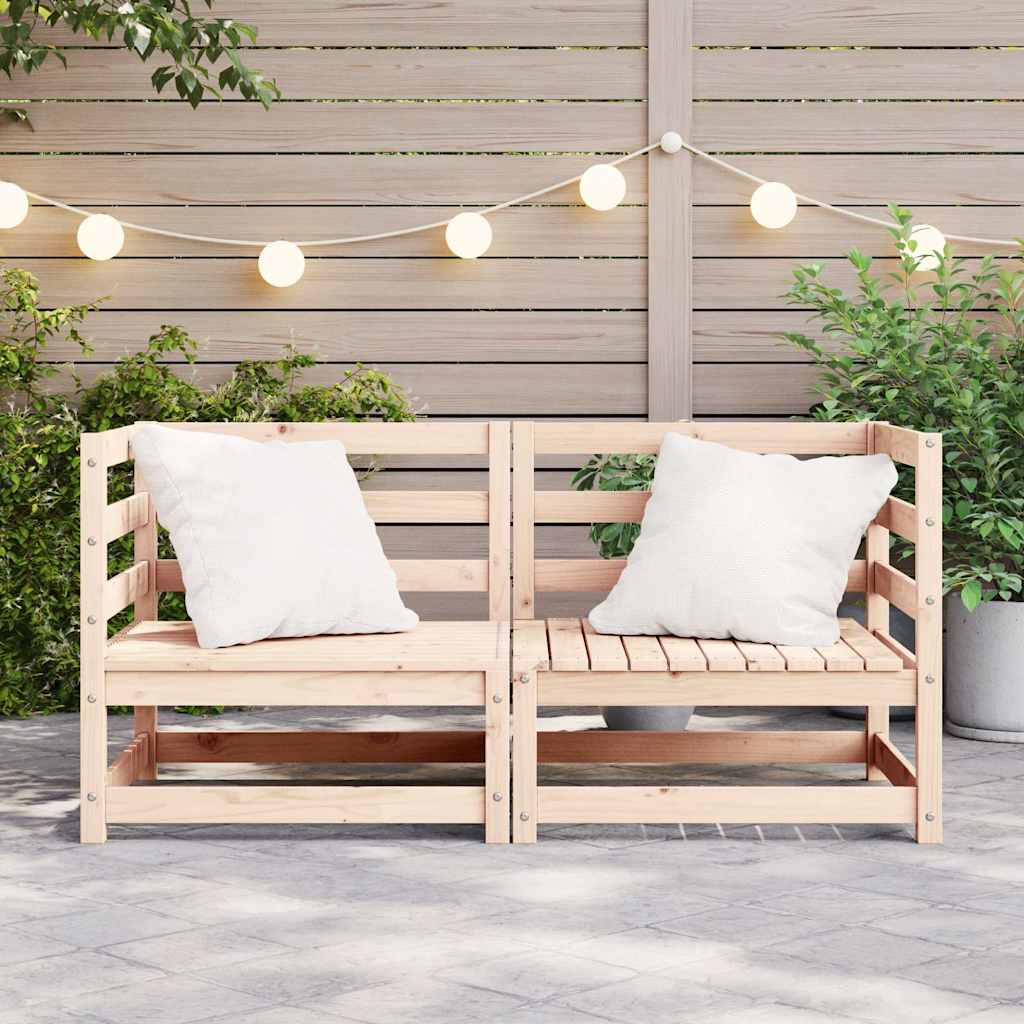 Garden Corner Sofas 2 pcs Solid Wood Pine