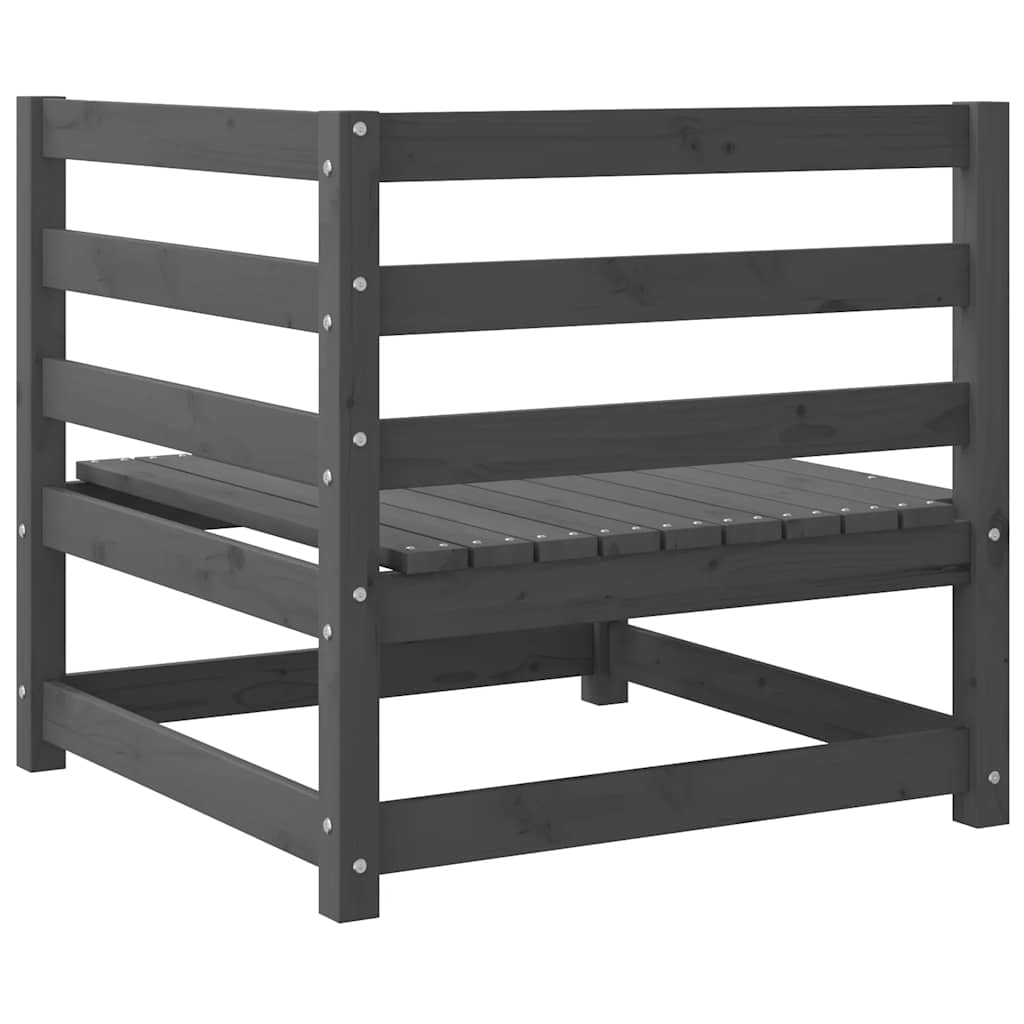 Garden Corner Sofas 2 pcs Grey Solid Wood Pine