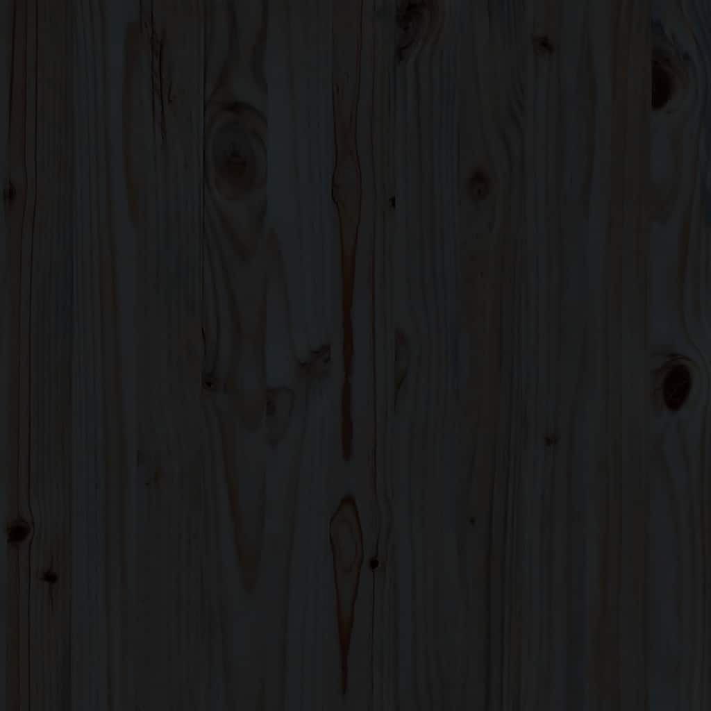 Garden Middle Sofas 3 pcs Black Solid Wood Pine