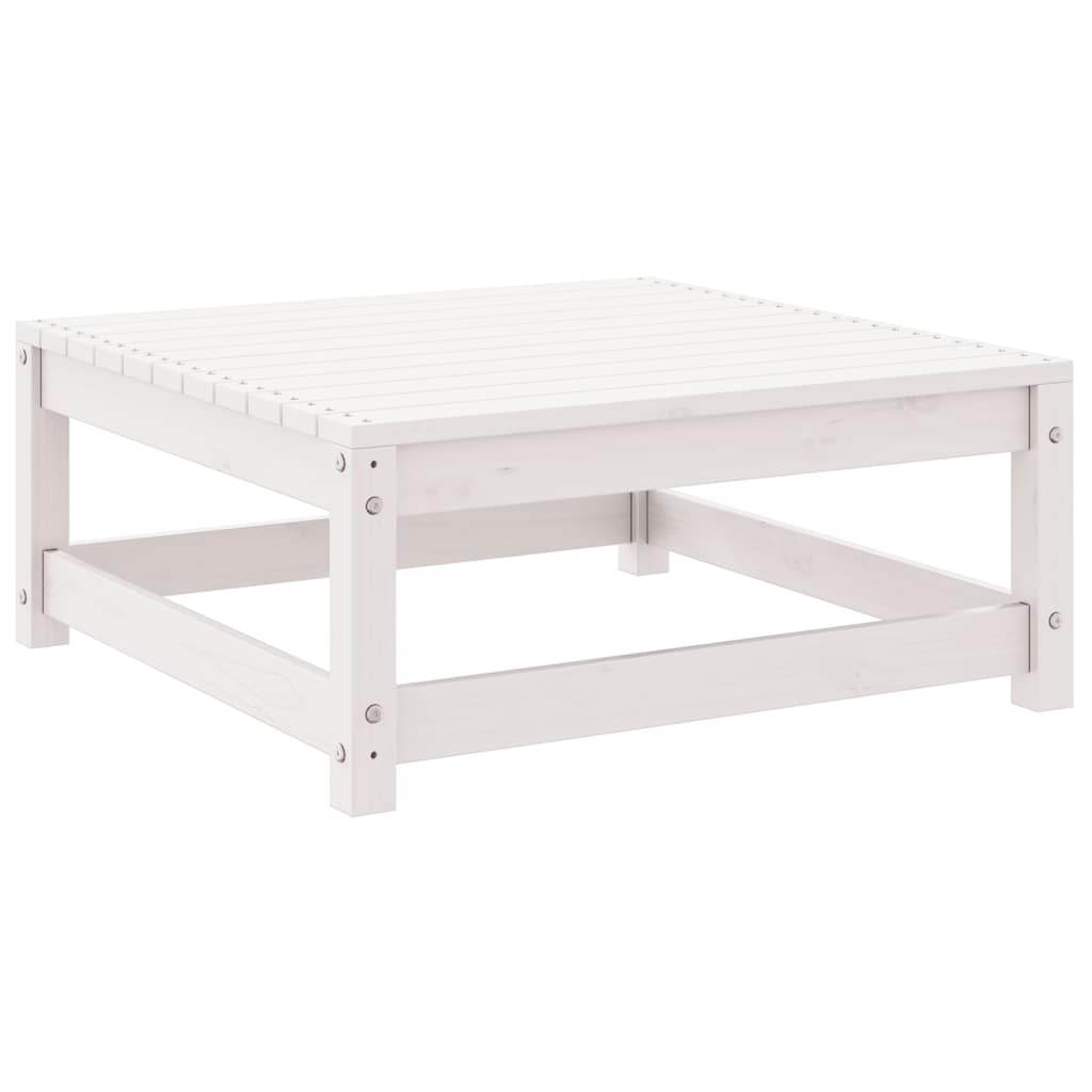 2 Piece Garden Lounge Set White Solid Pinewood