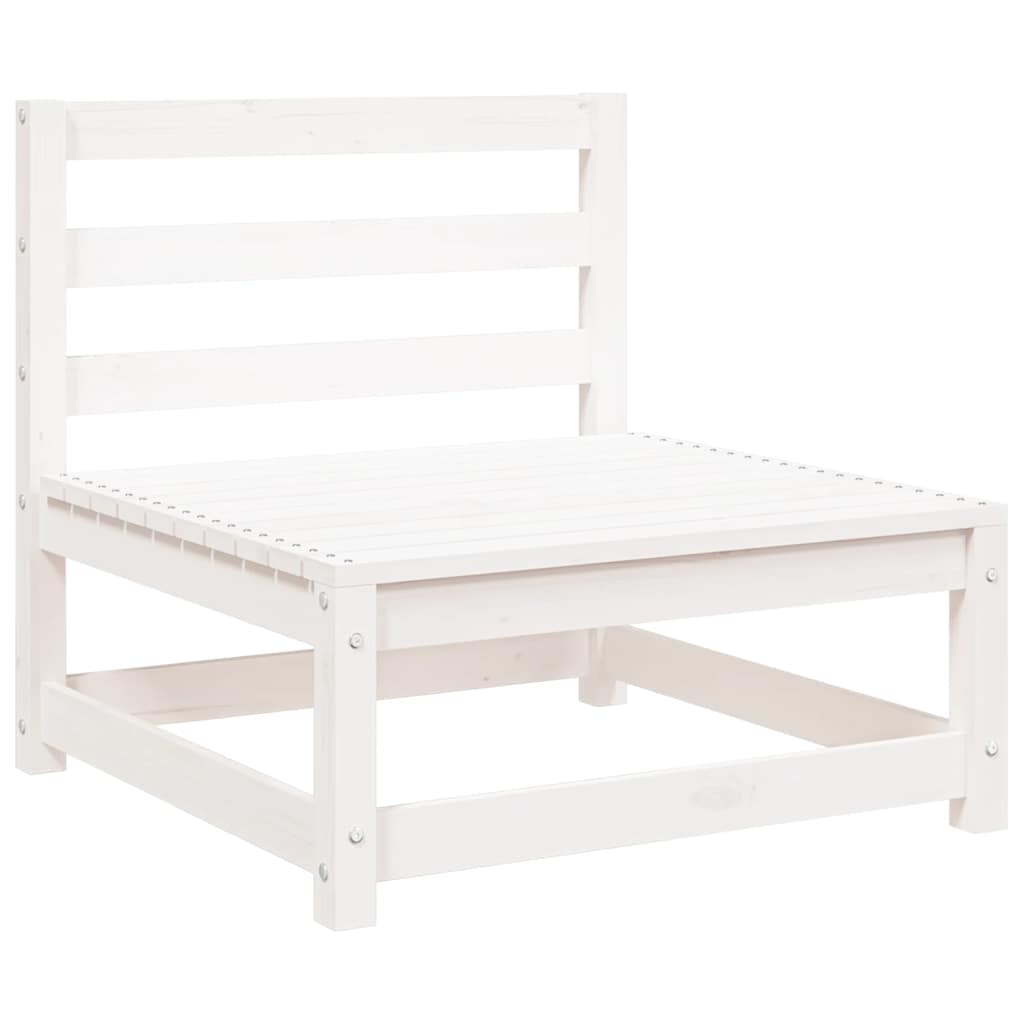 2 Piece Garden Lounge Set White Solid Pinewood