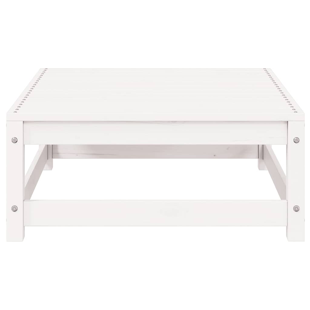 2 Piece Garden Lounge Set White Solid Pinewood