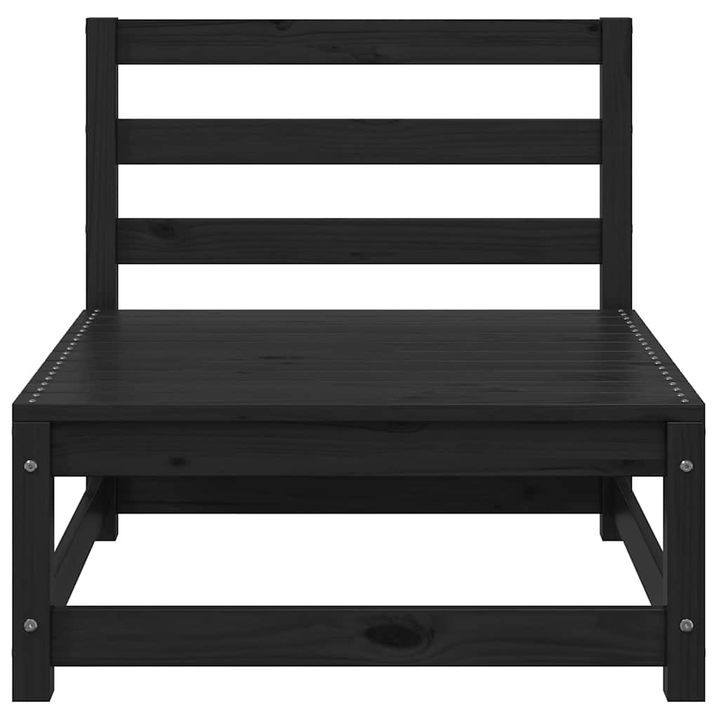 3 Piece Garden Lounge Set Black Solid Pinewood