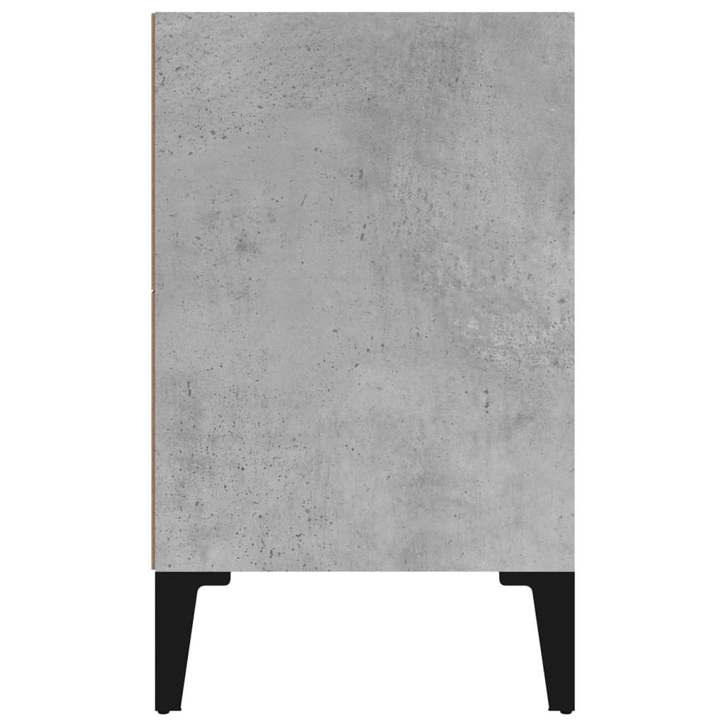 Bed Cabinet with Metal Legs Concrete Grey 40x30x50 cm