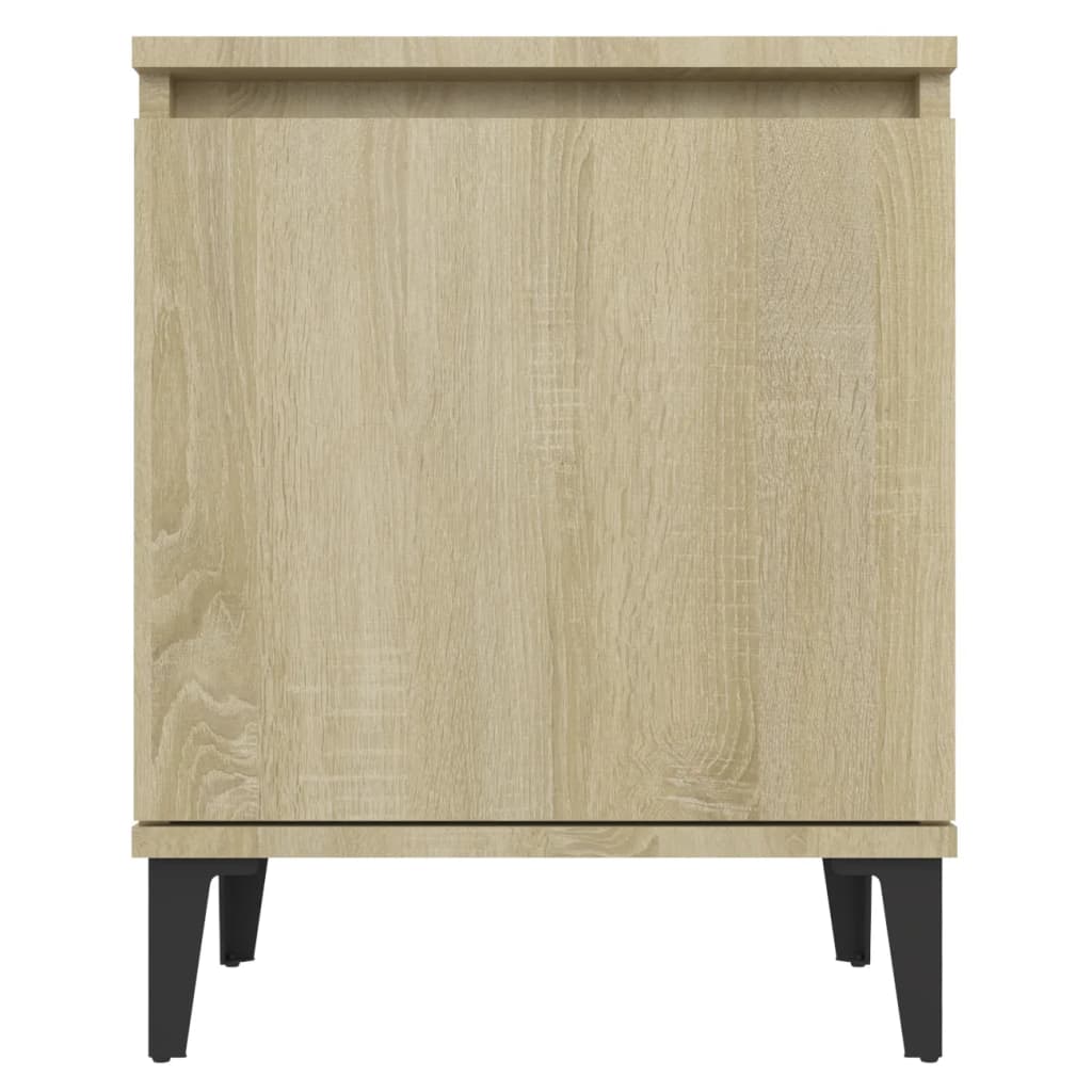 Bed Cabinet with Metal Legs Sonoma Oak 40x30x50 cm