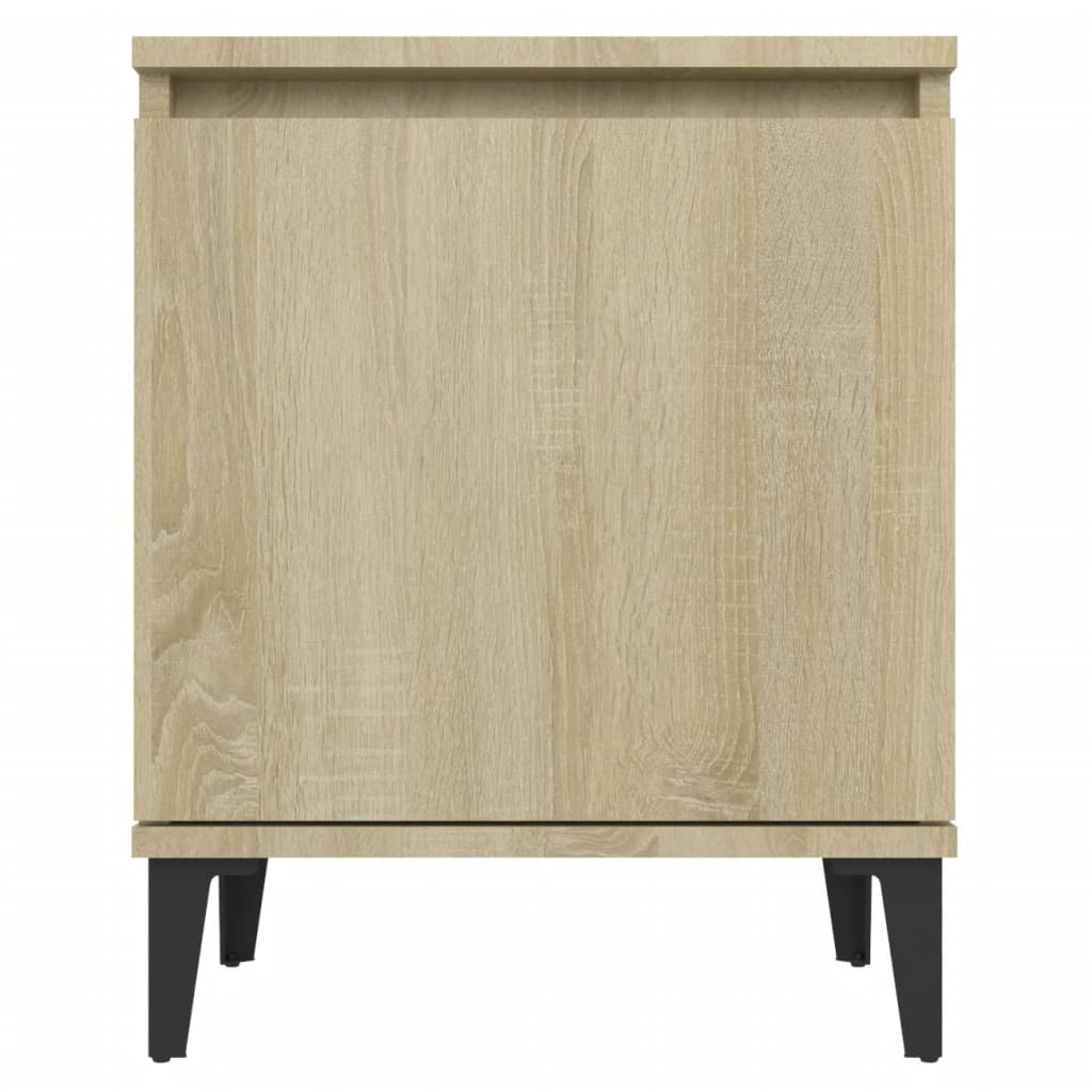 Bed Cabinets with Metal Legs Sonoma Oak 40x30x50 cm