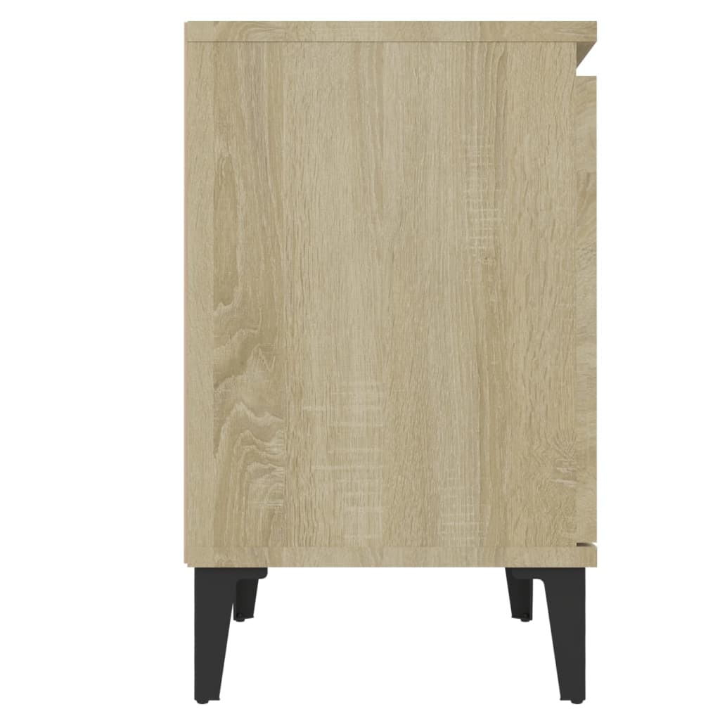 Bed Cabinets with Metal Legs Sonoma Oak 40x30x50 cm
