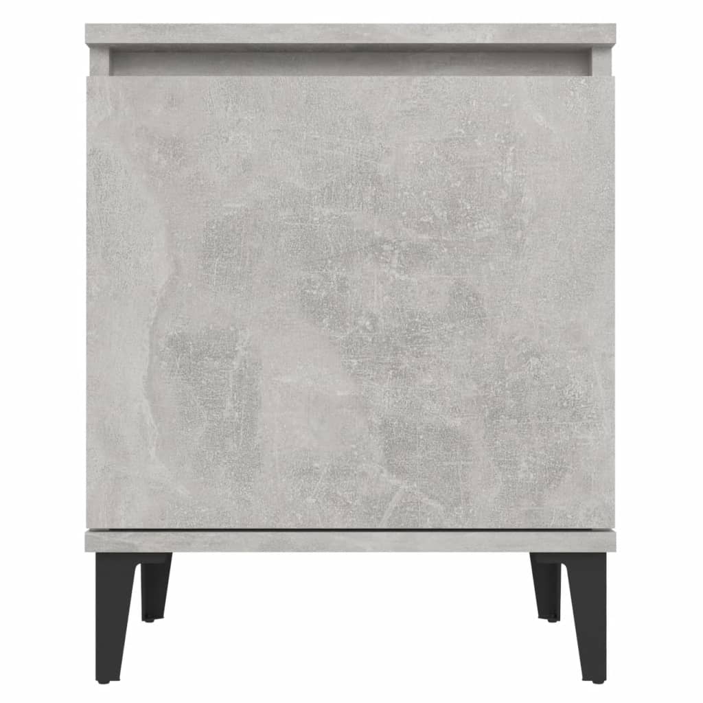 Bed Cabinet with Metal Legs Concrete Grey 40x30x50 cm