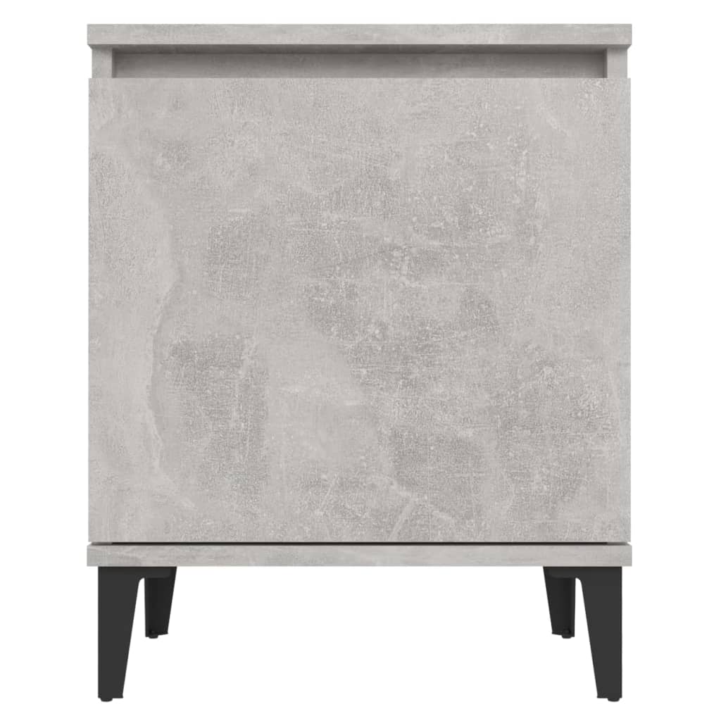 Bed Cabinets with Metal Legs Concrete Grey 40x30x50 cm